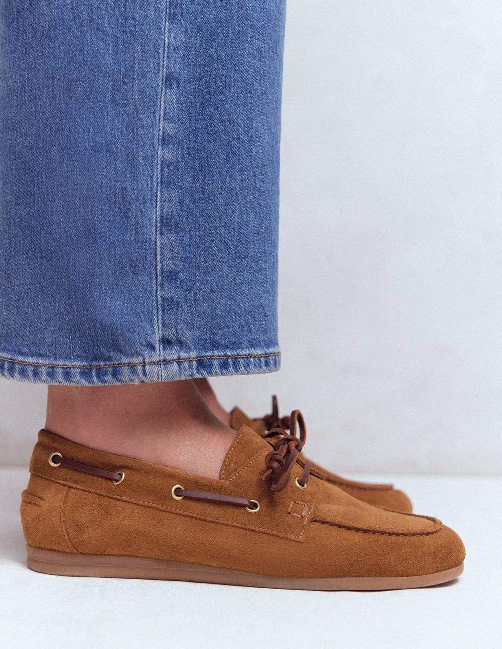Lace-Up Boat Shoe-Tan / Boden Sale