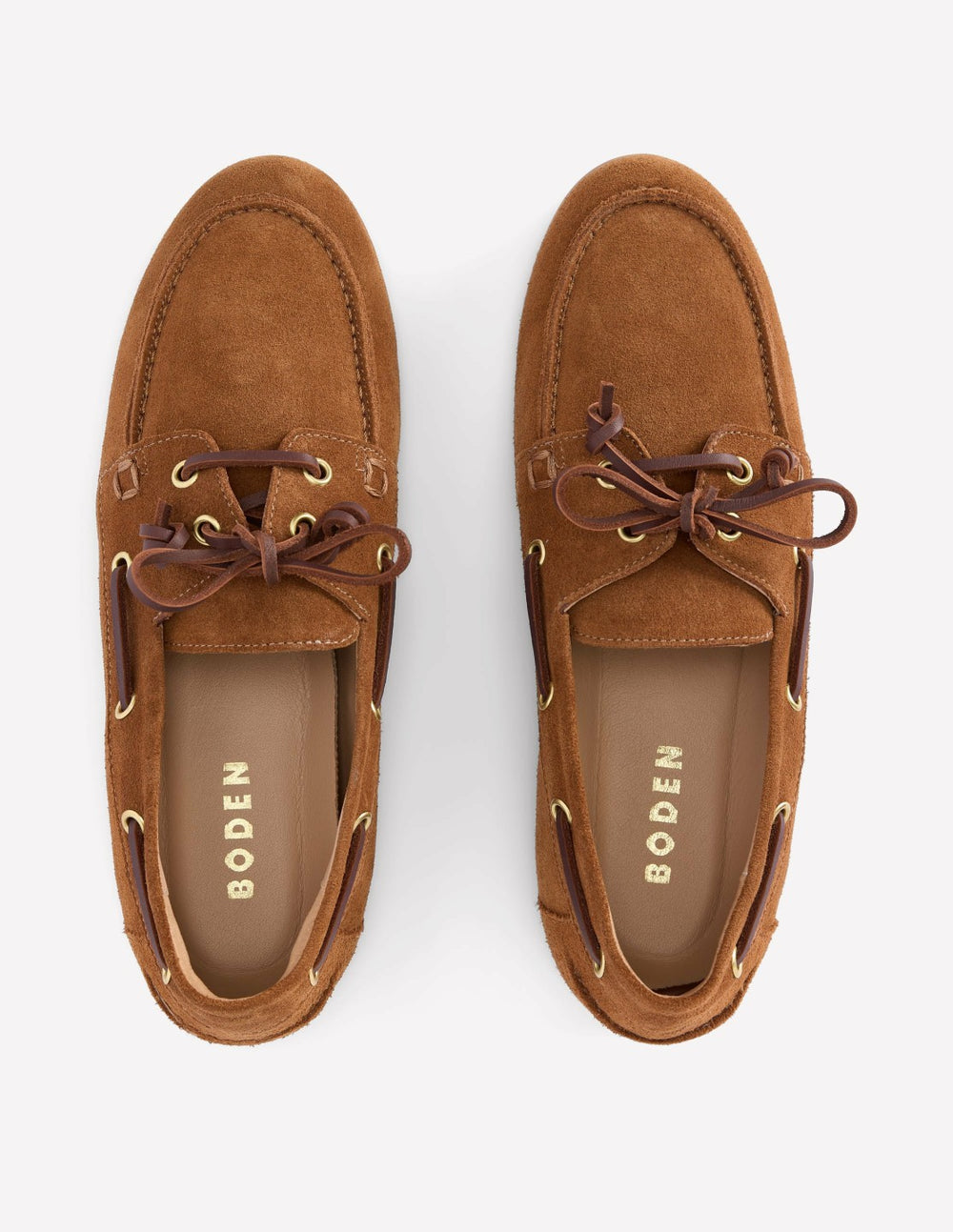 Lace-Up Boat Shoe-Tan / Boden Sale