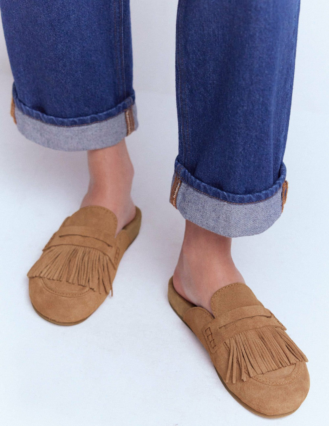 Etta Ghillie Mule Clogs-Tan / Boden Outlet