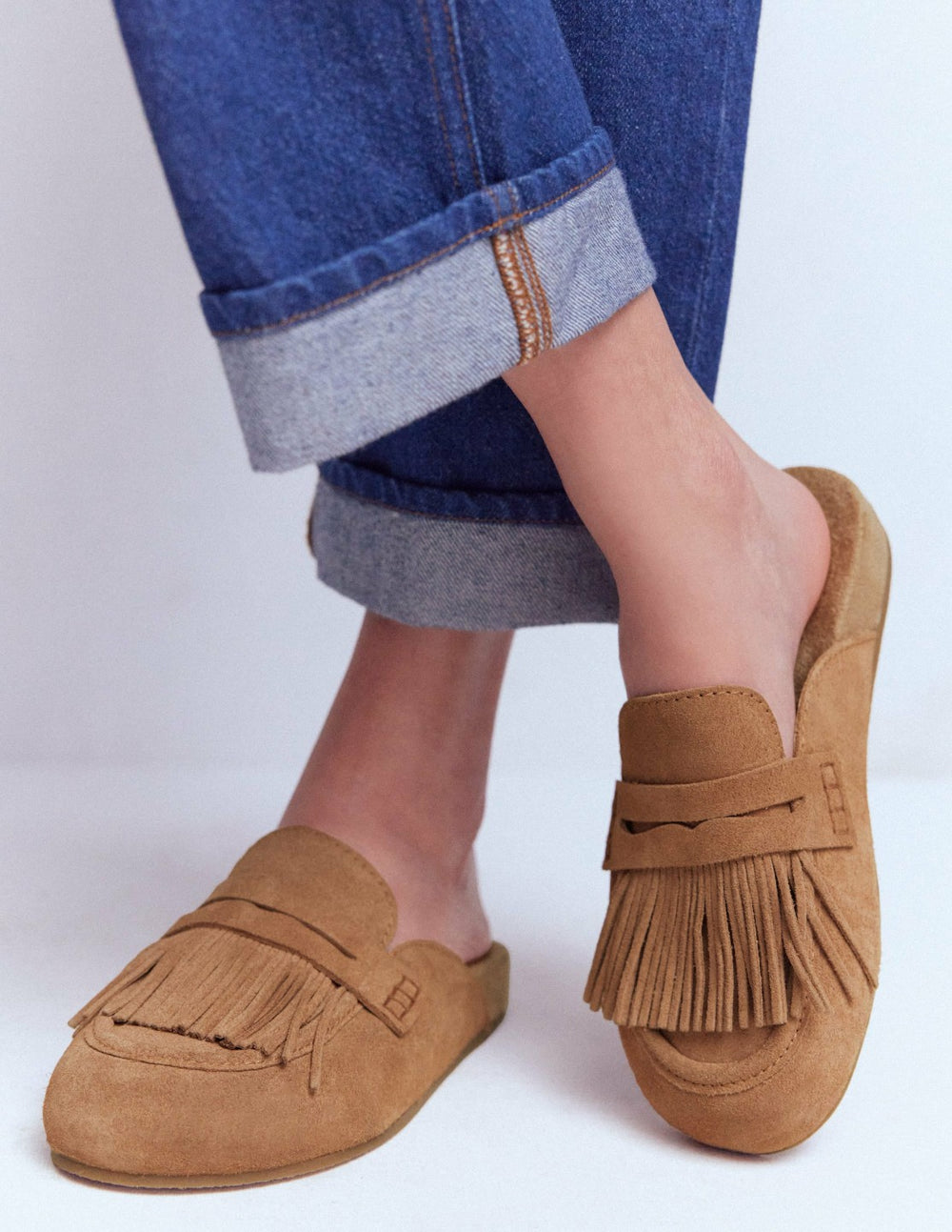Etta Ghillie Mule Clogs-Tan / Boden Outlet
