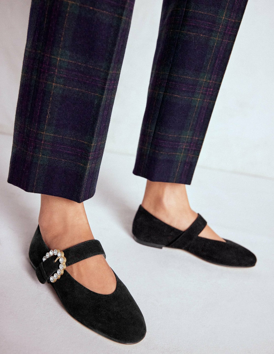 Kylie Flat Buckle Mary Janes-Black / Boden Online