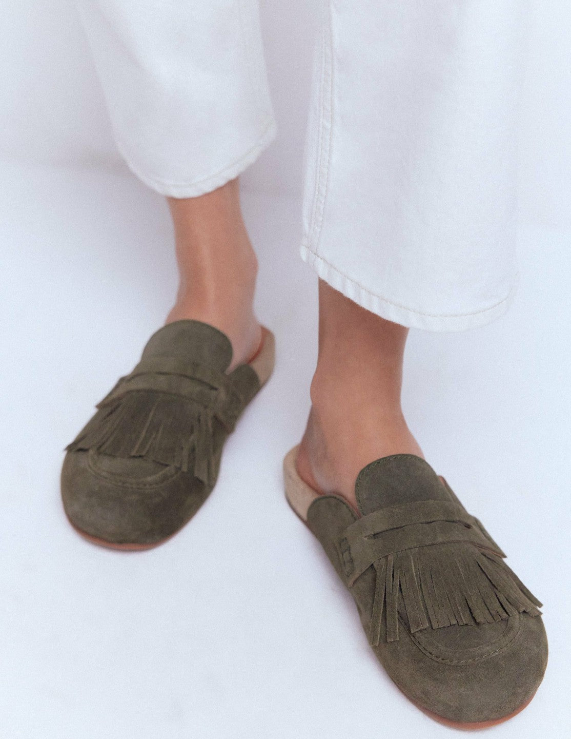 Etta Ghillie Mule Clogs-Deep Olive / Boden Discount