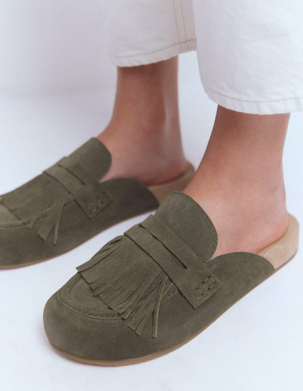 Etta Ghillie Mule Clogs-Deep Olive / Boden Discount