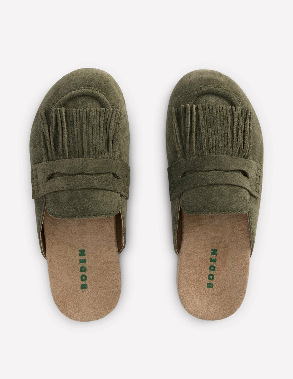Etta Ghillie Mule Clogs-Deep Olive / Boden Discount