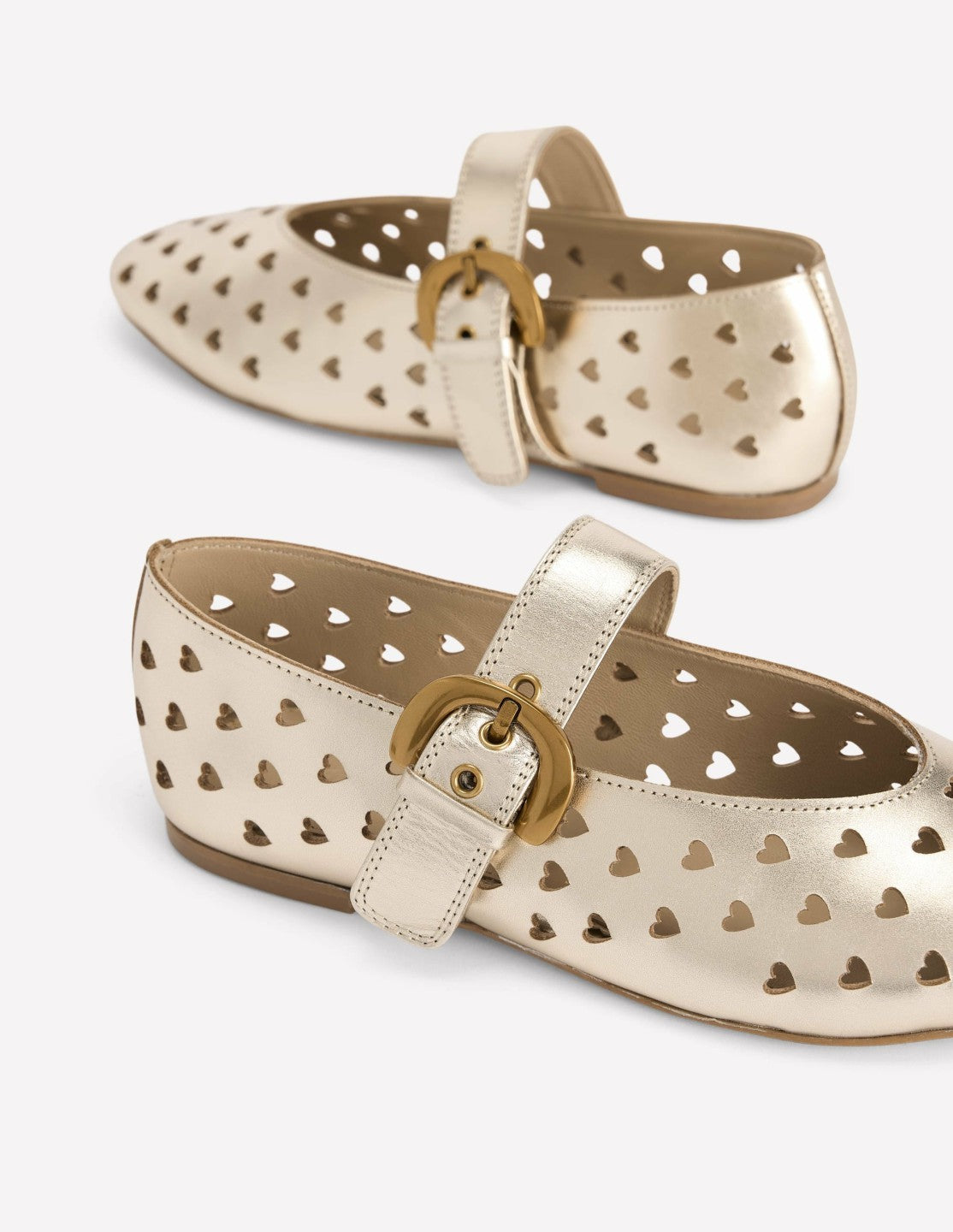 Kylie Flat Buckle Mary Janes-Gold / Boden On sale