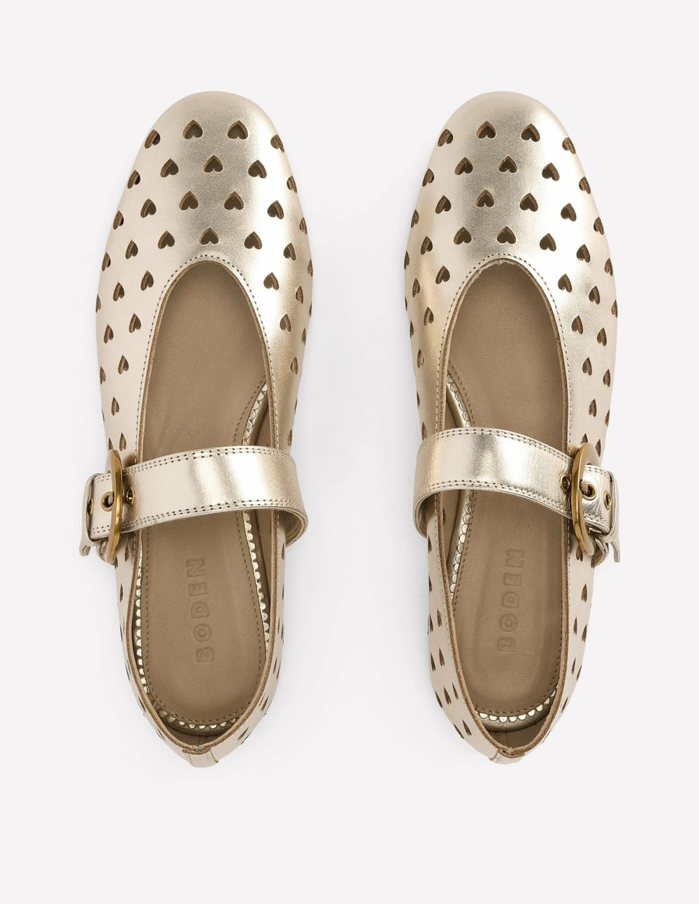 Kylie Flat Buckle Mary Janes-Gold / Boden On sale