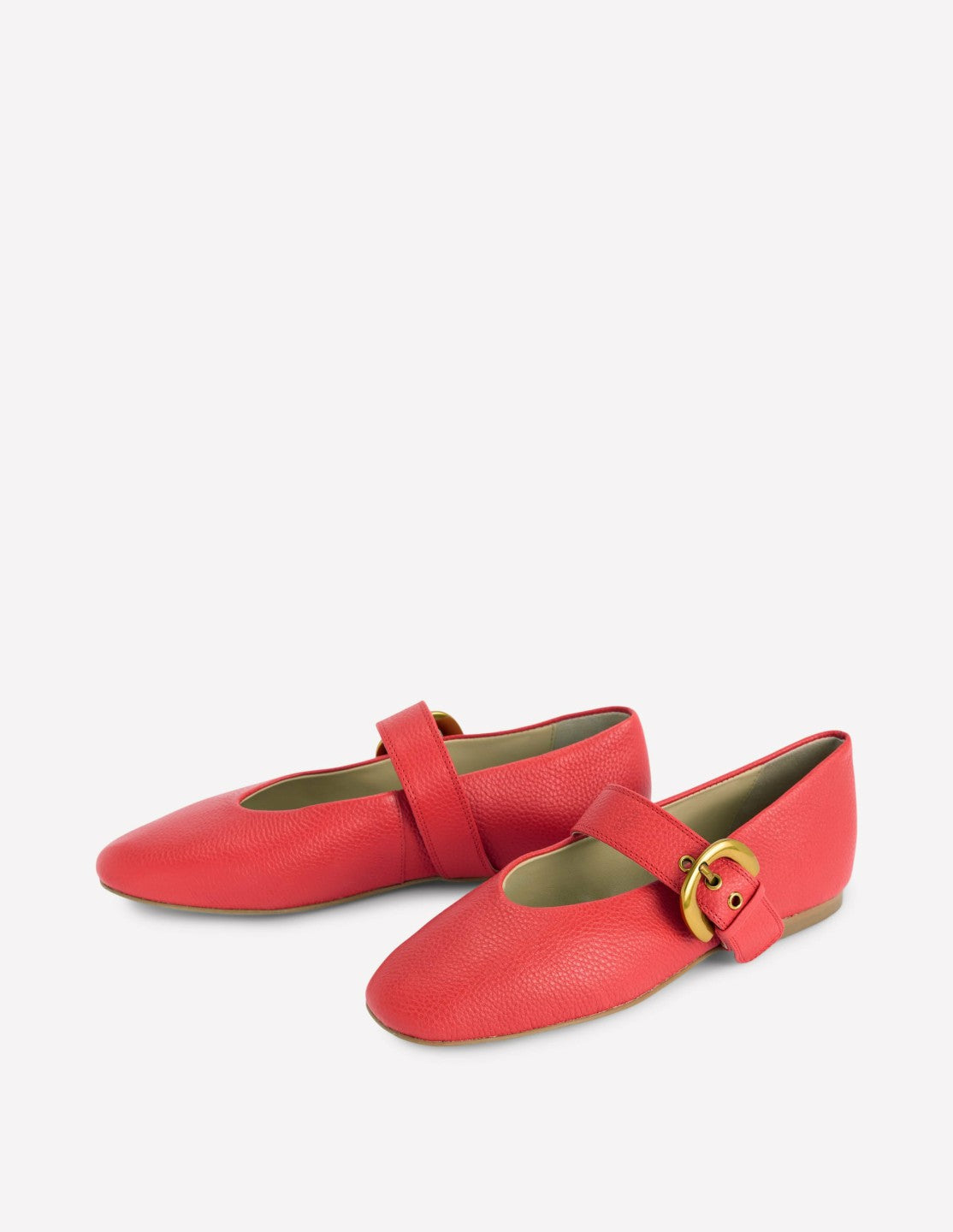 Kylie Flat Buckle Mary Janes-Post Box Red / Boden Sale