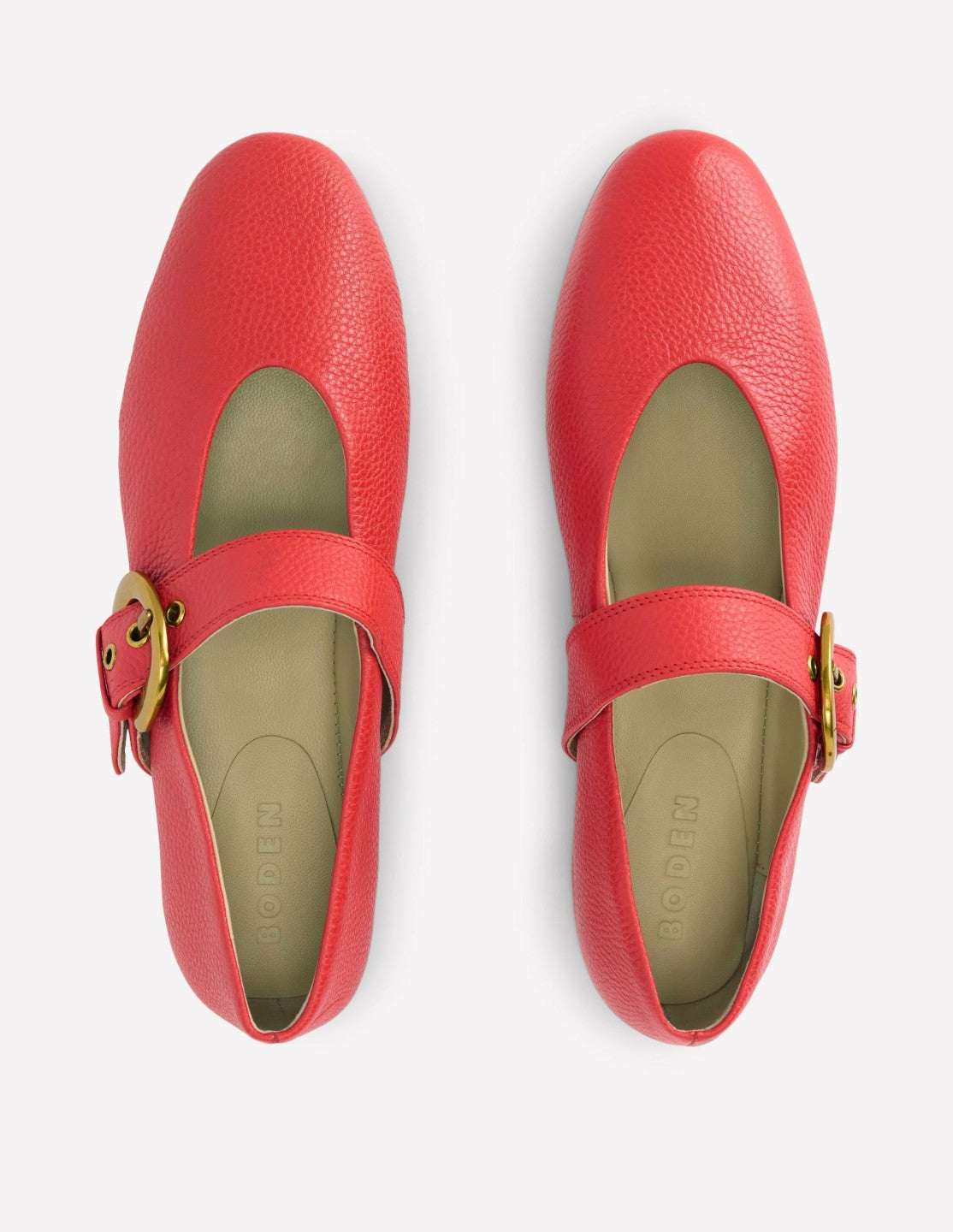 Kylie Flat Buckle Mary Janes-Post Box Red / Boden Sale