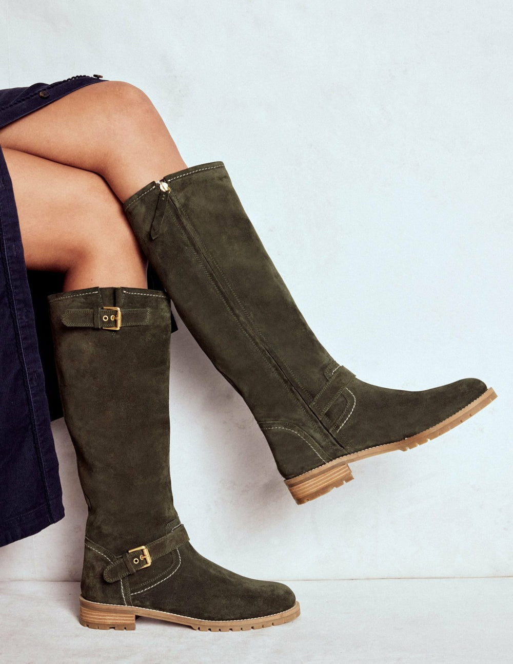 Buckle Knee High Boots-Woodland Green / Boden Online