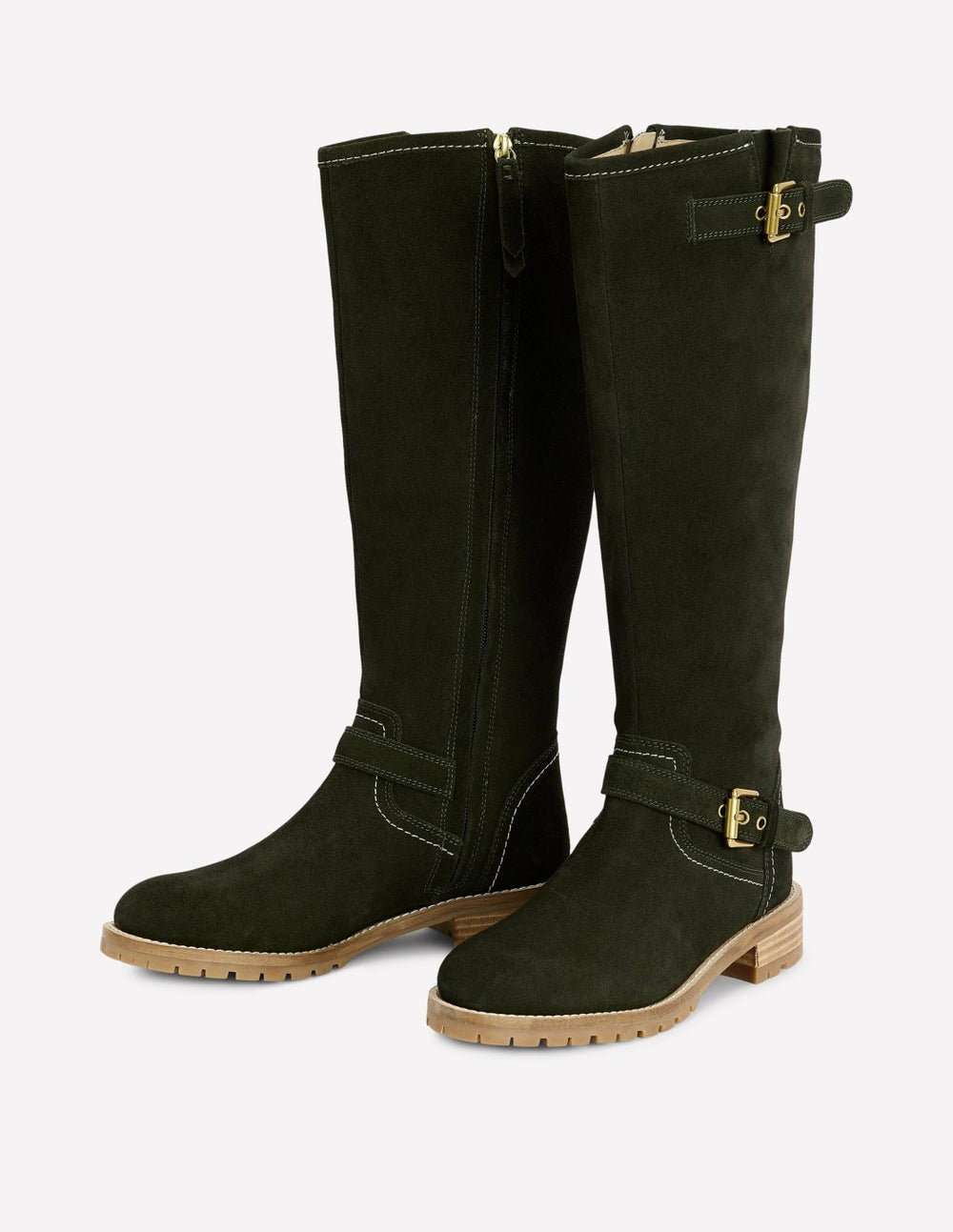Buckle Knee High Boots-Woodland Green / Boden Online