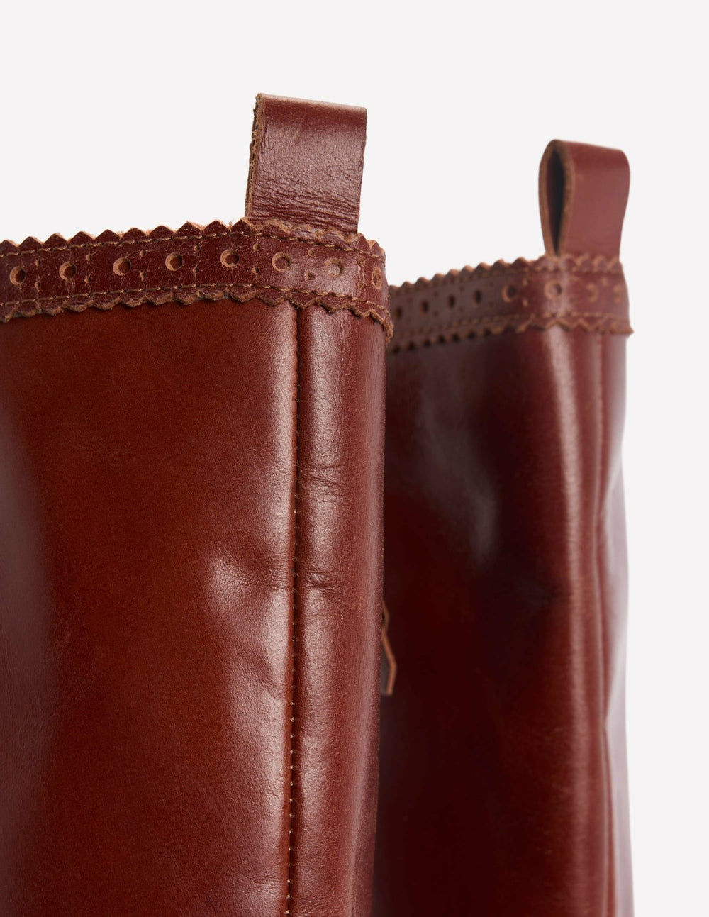Brogue Detail Knee Boots-Tan / Boden Outlet