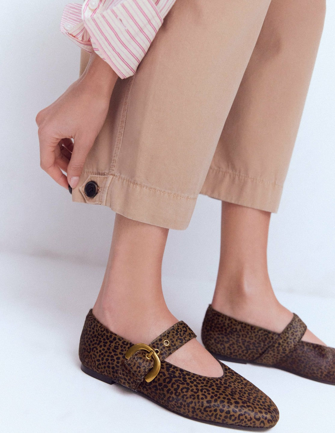 Kylie Flat Buckle Mary Janes-Mini Leopard / Boden On sale