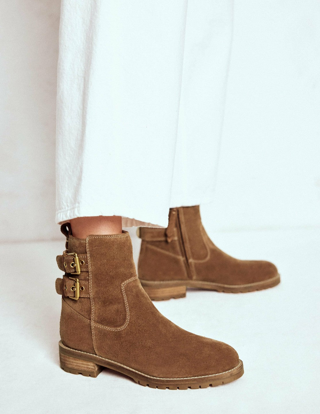 Buckle Ankle Boots-Tan / Boden