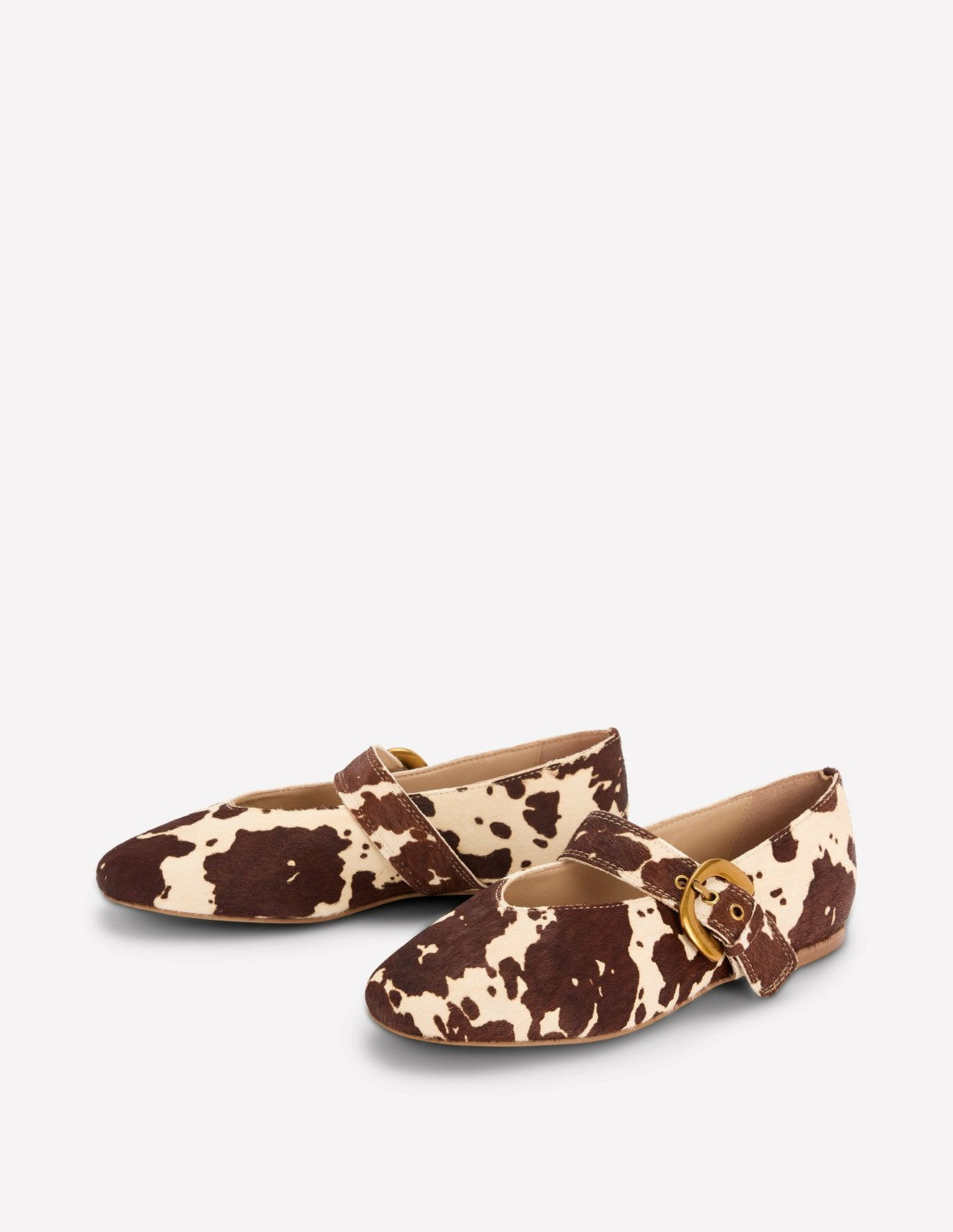 Kylie Flat Buckle Mary Janes-Brown/Ivory / Boden Discount
