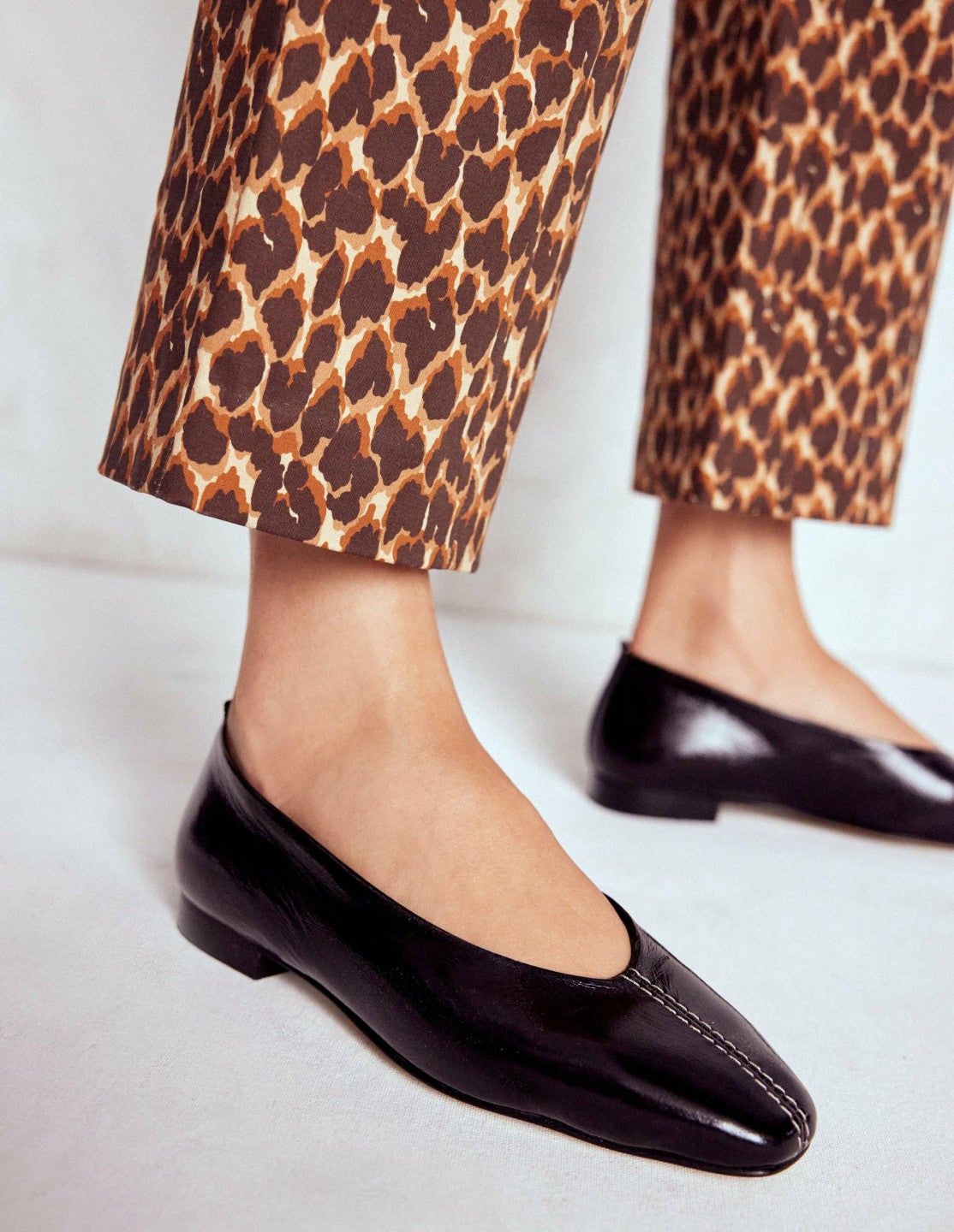 High Cut Stitch Detail Flats-Deep Oxblood / Boden Online