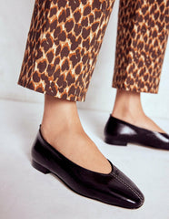 High Cut Stitch Detail Flats-Deep Oxblood / Boden Online