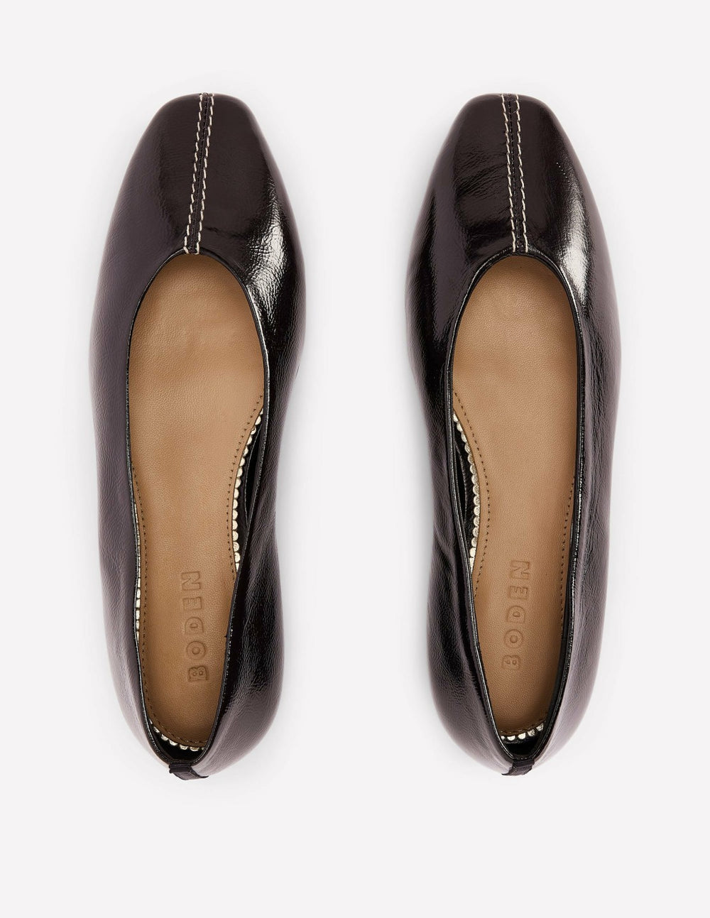 High Cut Stitch Detail Flats-Deep Oxblood / Boden Online
