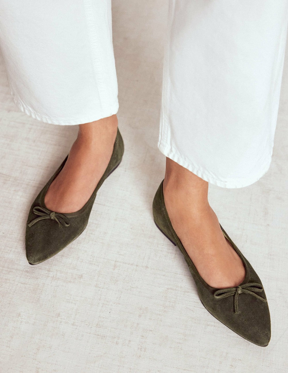Point Flexi Sole Flats-Dark Moss / Boden Outlet
