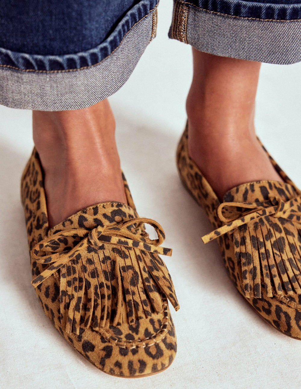 Soft Tassel Deck Shoes-Leopard / Boden Outlet