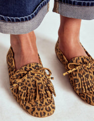 Soft Tassel Deck Shoes-Leopard / Boden Outlet