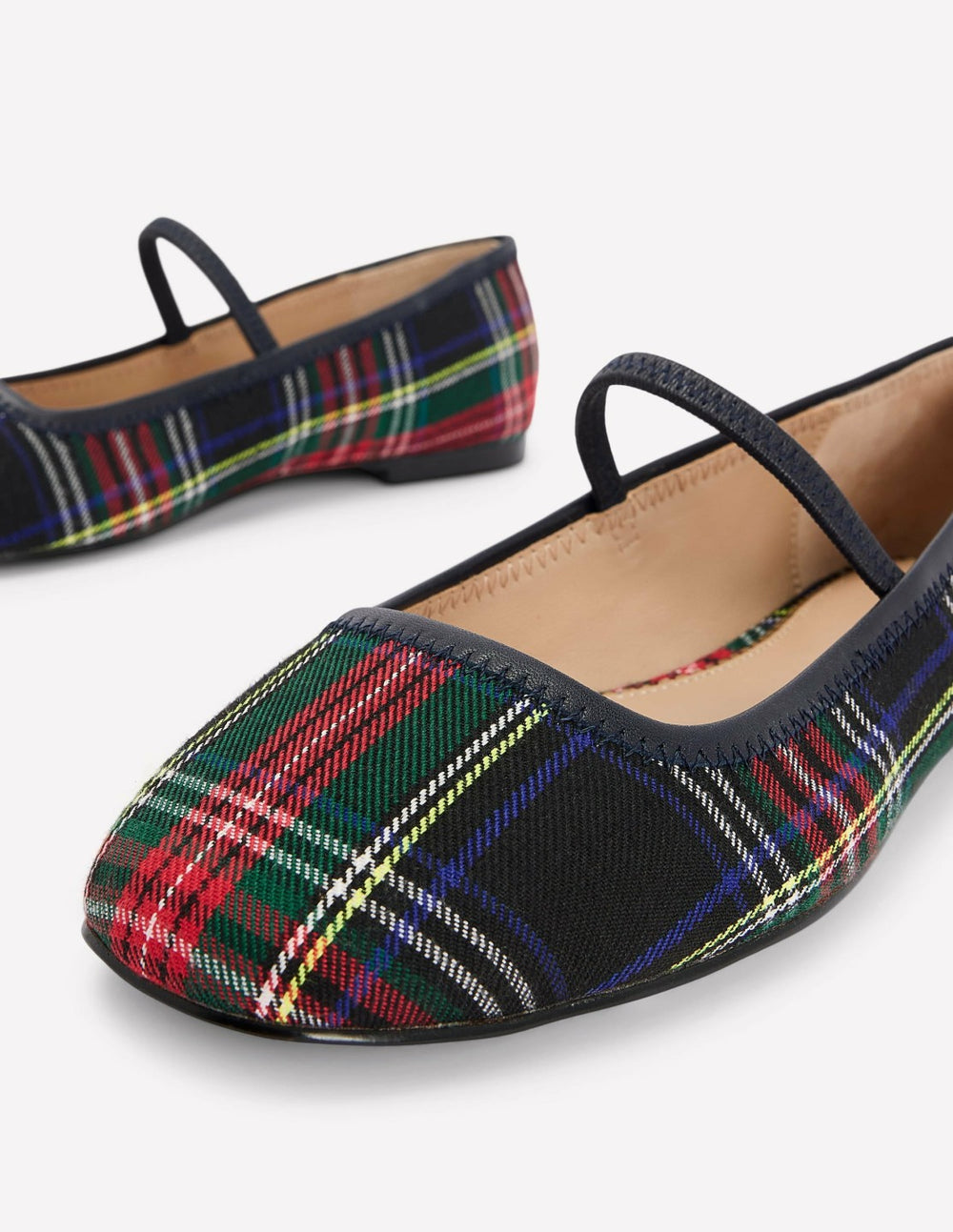 Thea Mary Jane Ballet Flats-Check / Boden Discount