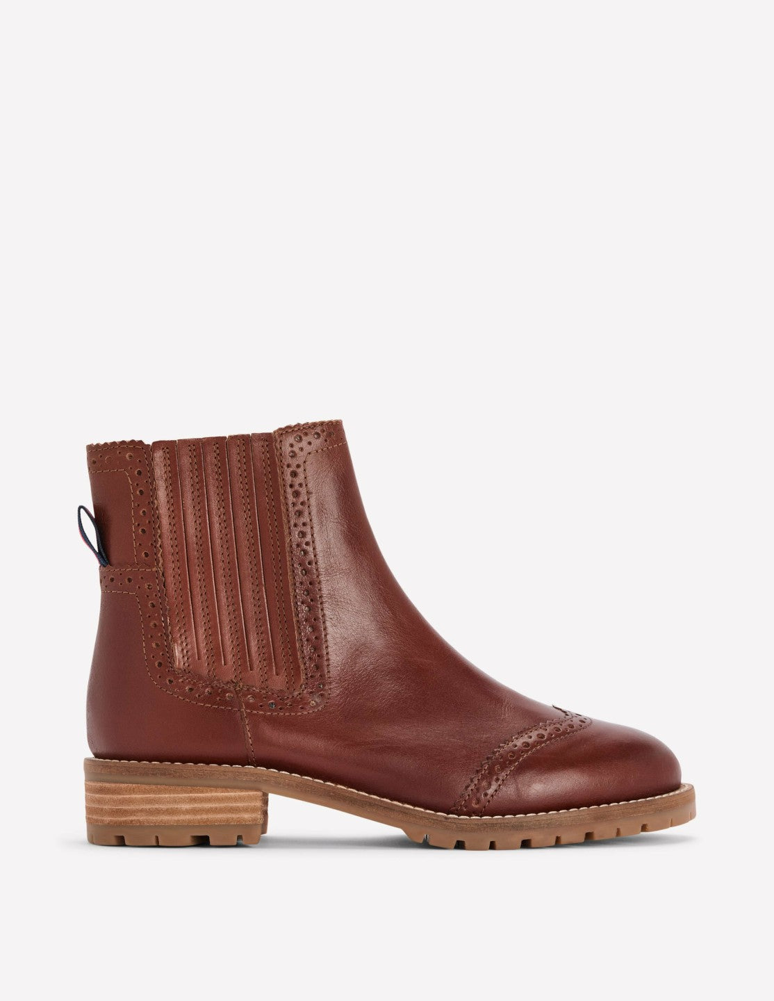 Brogue Detail Chelsea Boots-Tan / Boden Sale