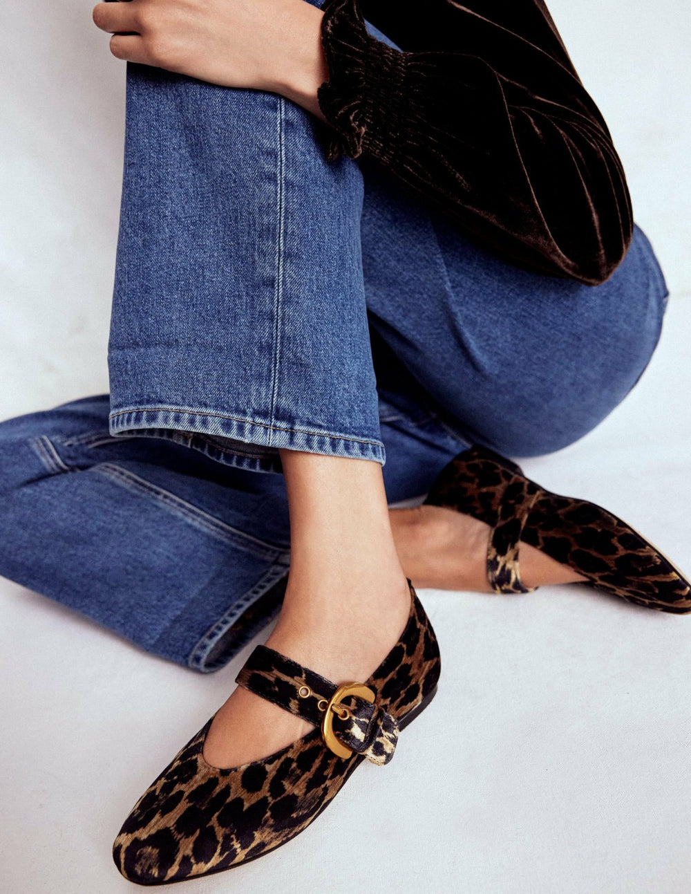 Kylie Flat Buckle Mary Janes-Leopard / Boden Outlet