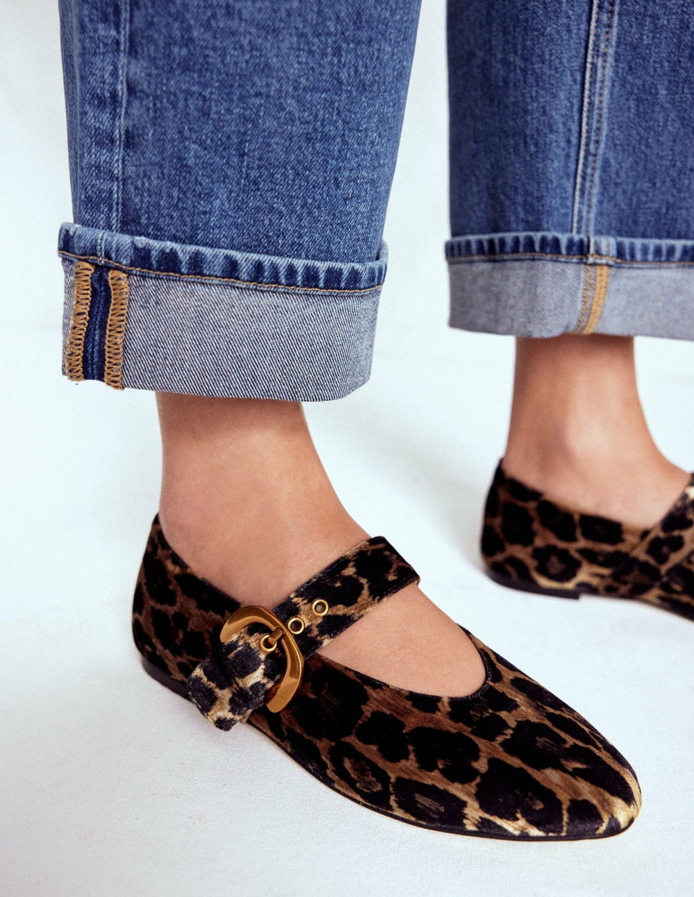 Kylie Flat Buckle Mary Janes-Leopard / Boden Outlet