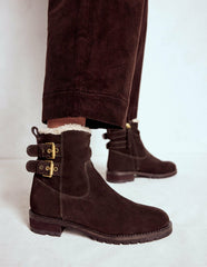 Buckle Ankle Boots-Bitter Chocolate / Boden Discount