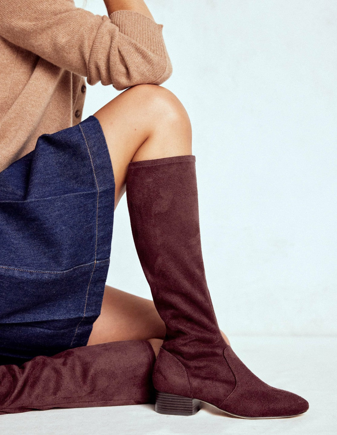 Flat Stretch Knee Boots-Chestnut / Boden us