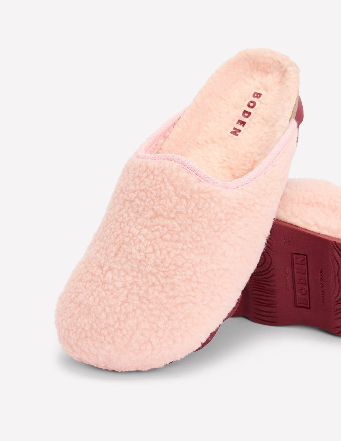 Contrast Sole Mule Slippers-Pink / Boden