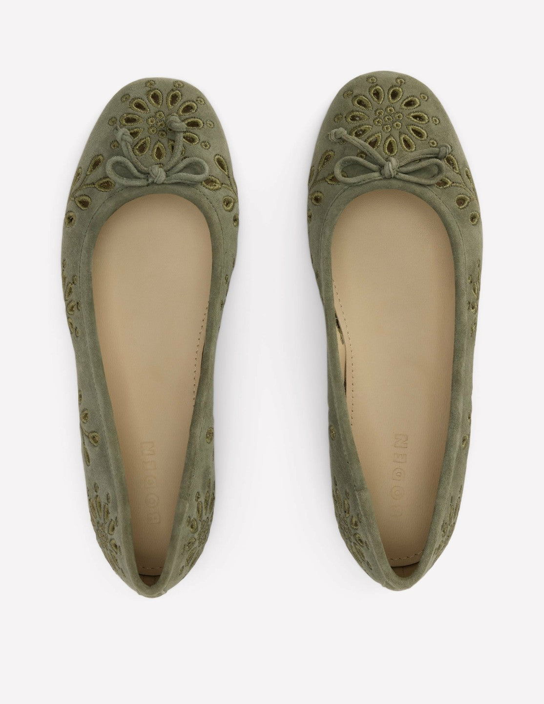 Cut Out Ballet Flats-Deep Olive / Boden Online