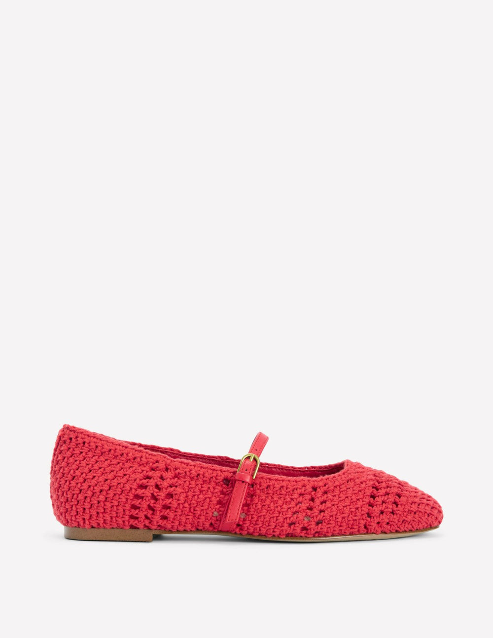 Crochet Mary Jane Flats-Post box Red / Boden Outlet