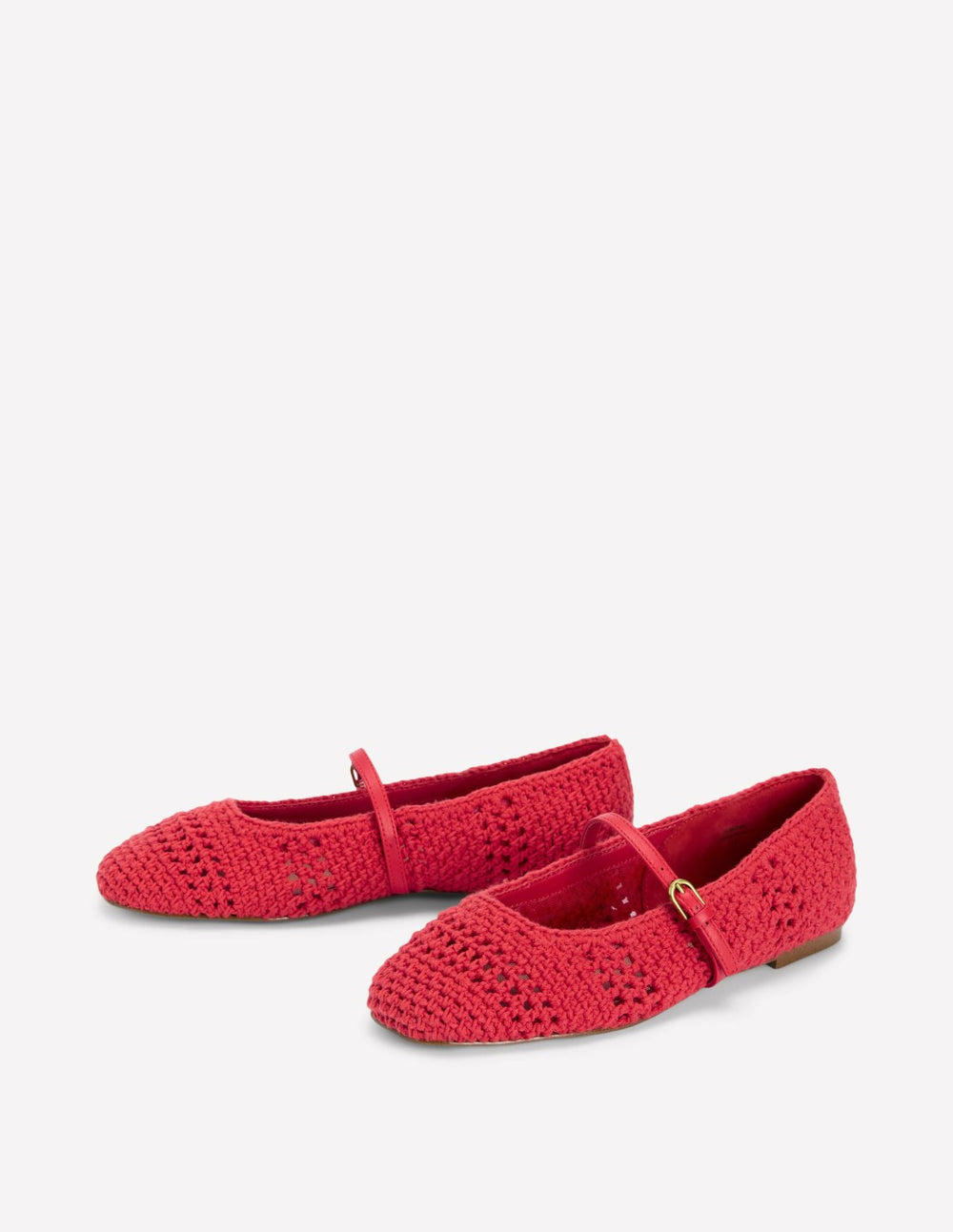 Crochet Mary Jane Flats-Post box Red / Boden Outlet