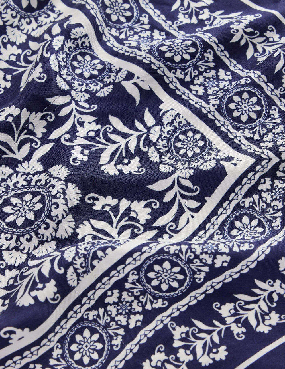 Elisabeth Silk Square Scarf-Navy Decorative Blossom / Boden On sale
