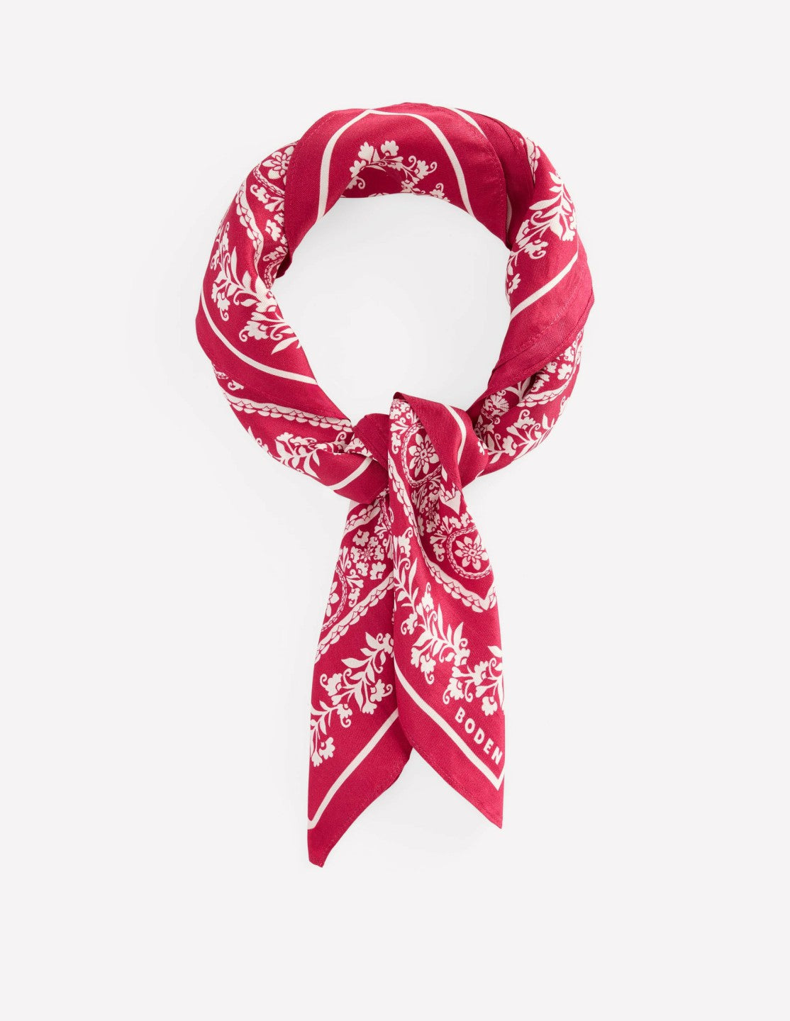 Elisabeth Silk Square Scarf-Red Decorative Blossom / Boden us