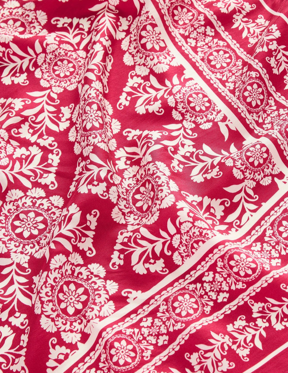 Elisabeth Silk Square Scarf-Red Decorative Blossom / Boden us