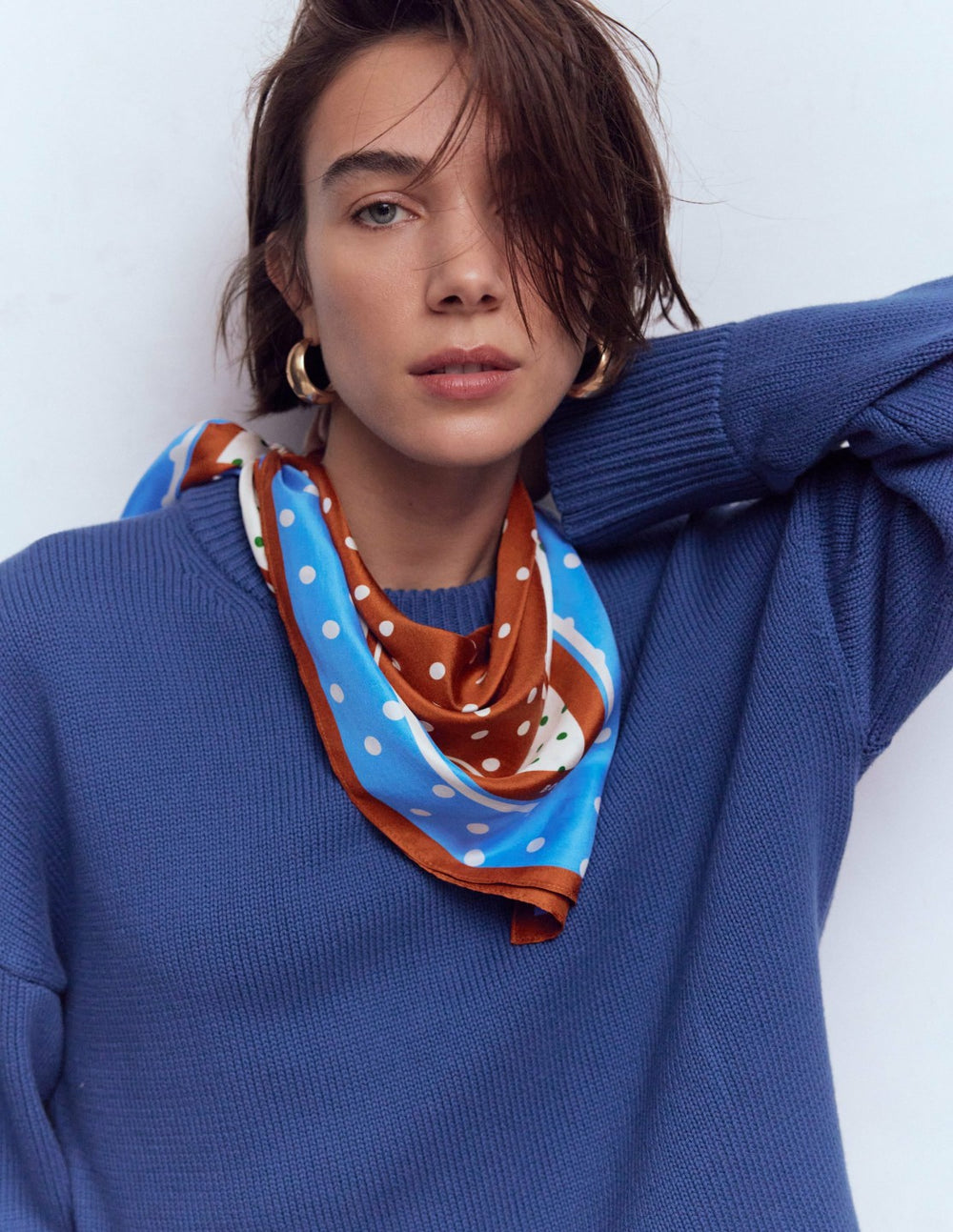 Elisabeth Silk Square Scarf-Multi, Painted Dot / Boden Outlet