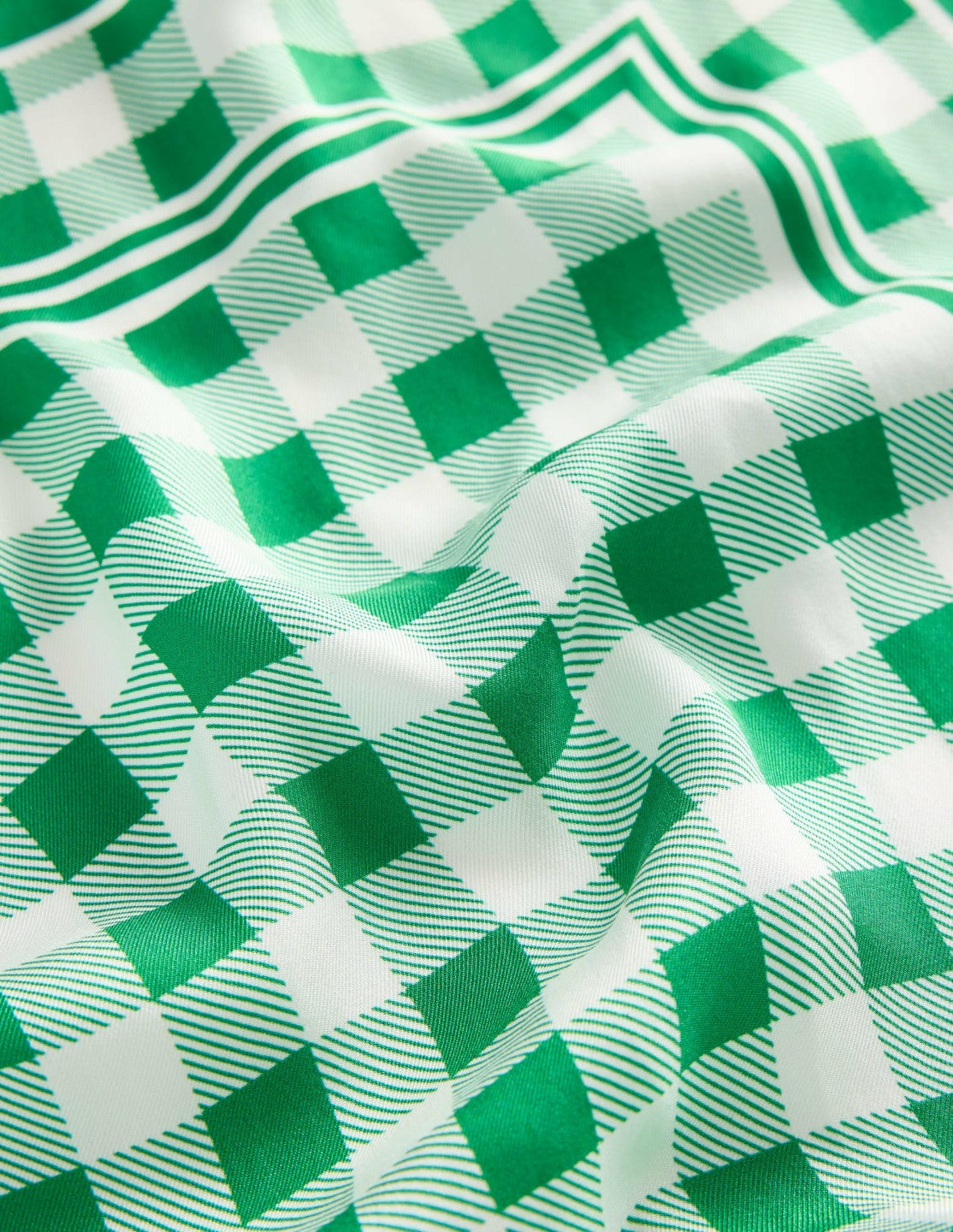 Elisabeth Silk Square Scarf-Green Gingham / Boden On sale