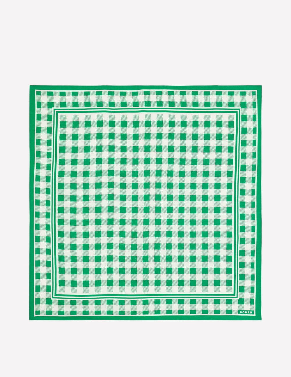 Elisabeth Silk Square Scarf-Green Gingham / Boden On sale