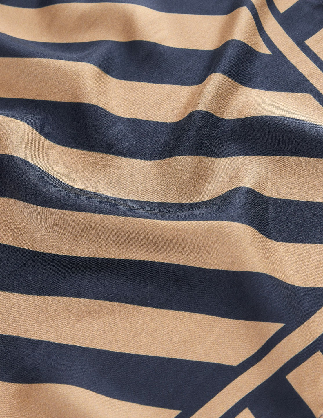 Elisabeth Silk Square Scarf-Navy and Camel Stripe / Boden