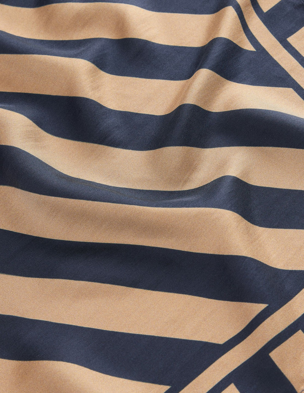 Elisabeth Silk Square Scarf-Navy and Camel Stripe / Boden