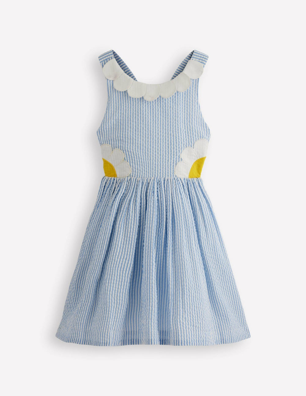Novelty Cross-back Dress-Blue Daisy Applique / Boden On sale