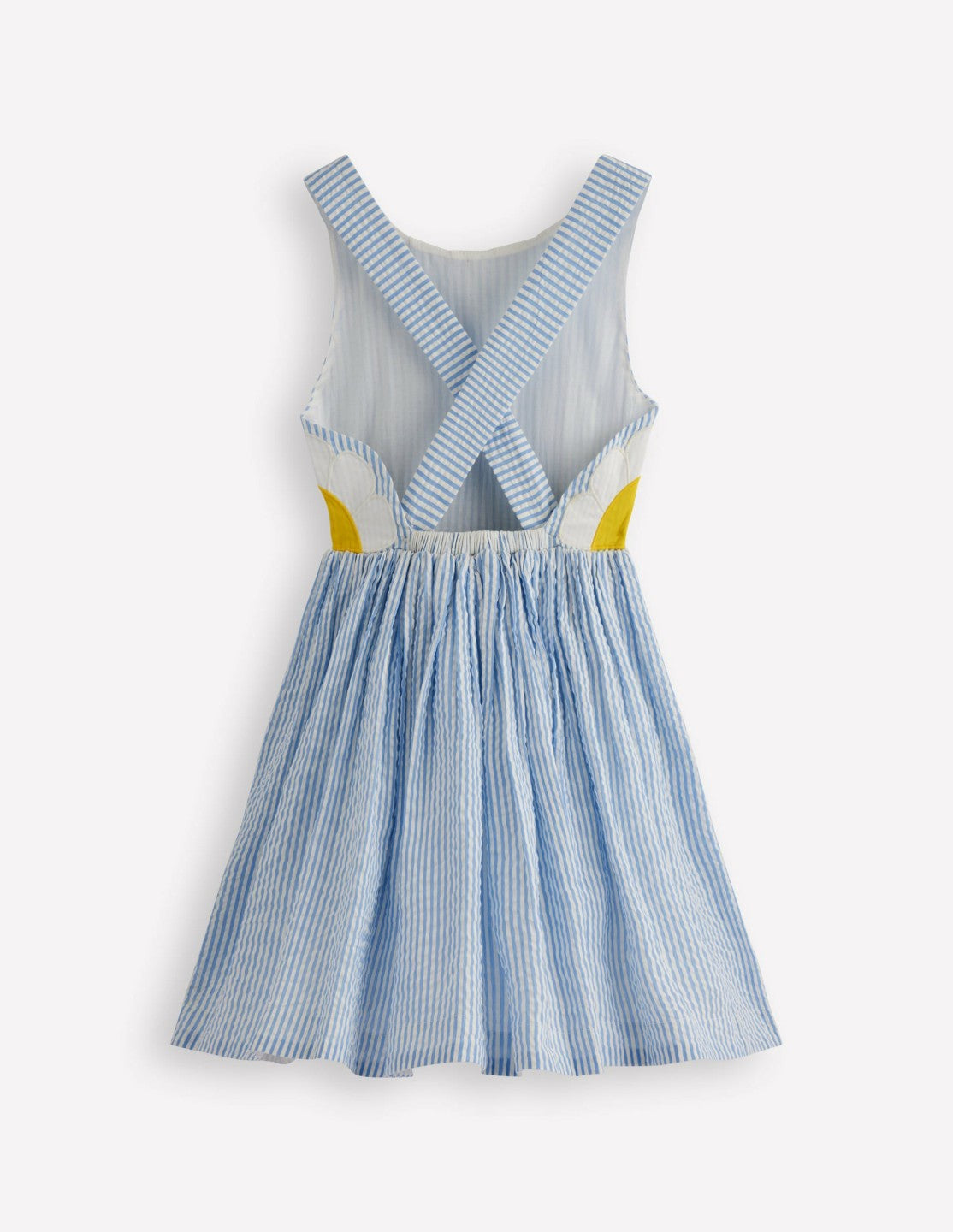 Novelty Cross-back Dress-Blue Daisy Applique / Boden On sale