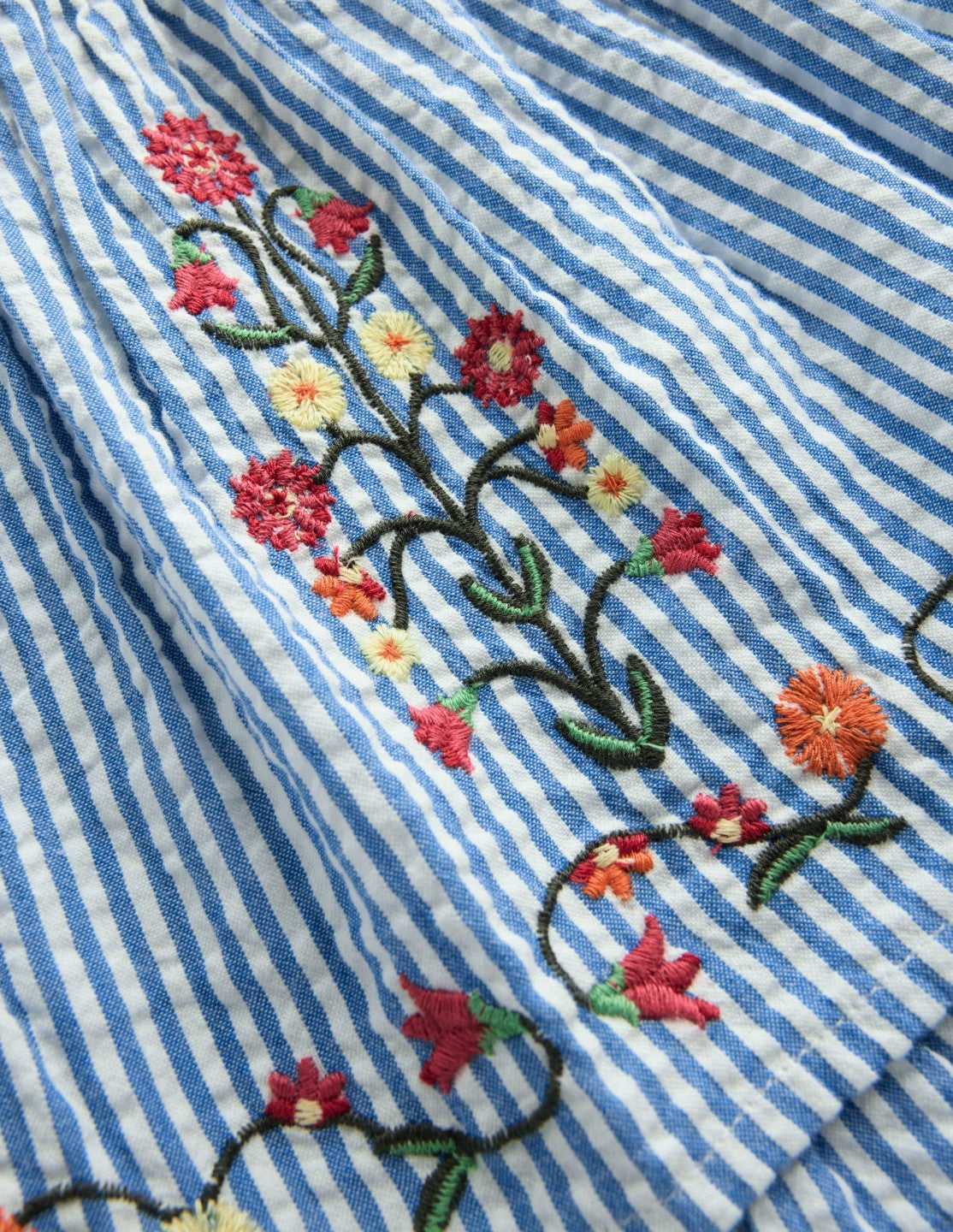 Tiered Ruffle Woven Dress-Ticking Stripe Floral / Boden Sale