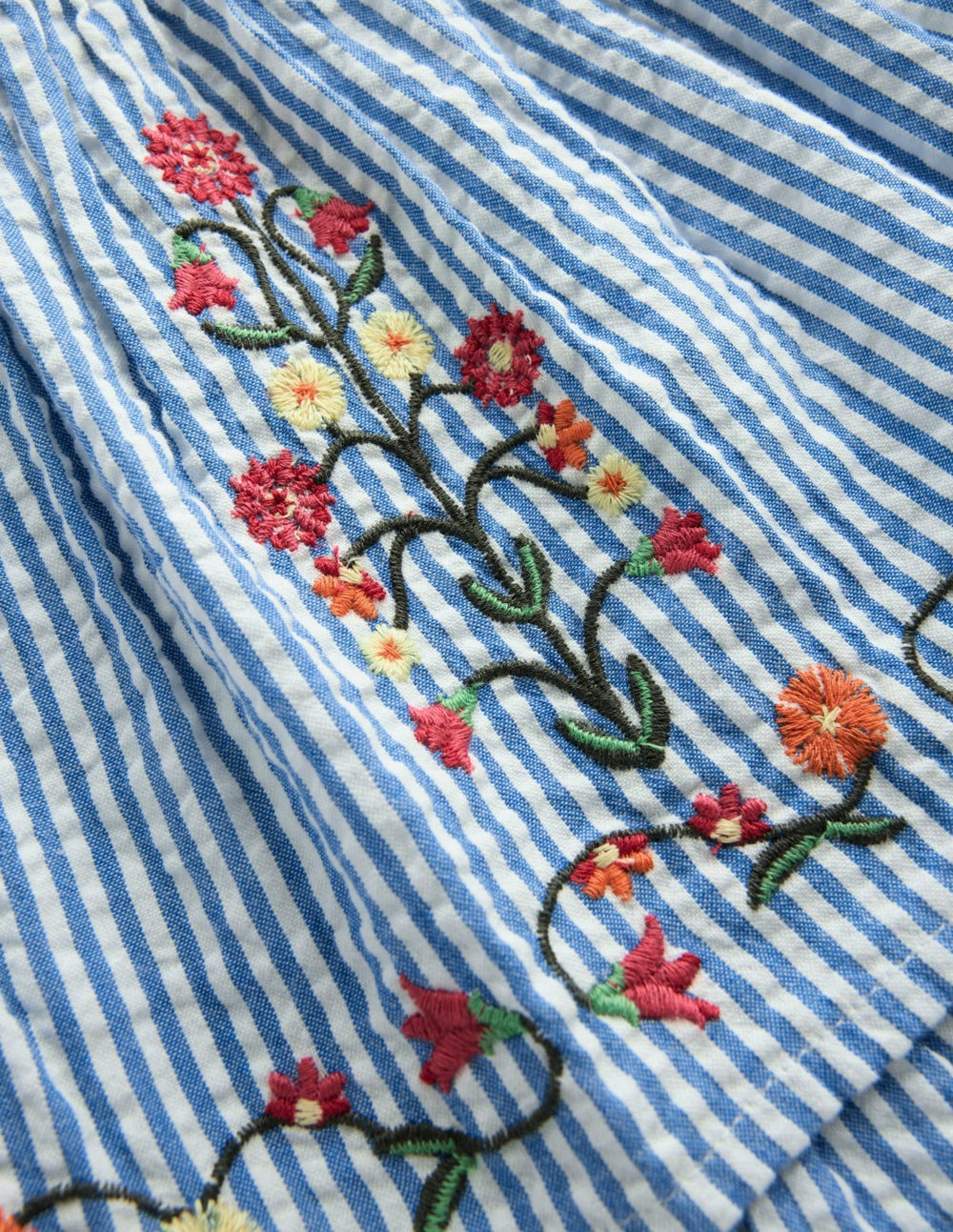 Tiered Ruffle Woven Dress-Ticking Stripe Floral / Boden Sale