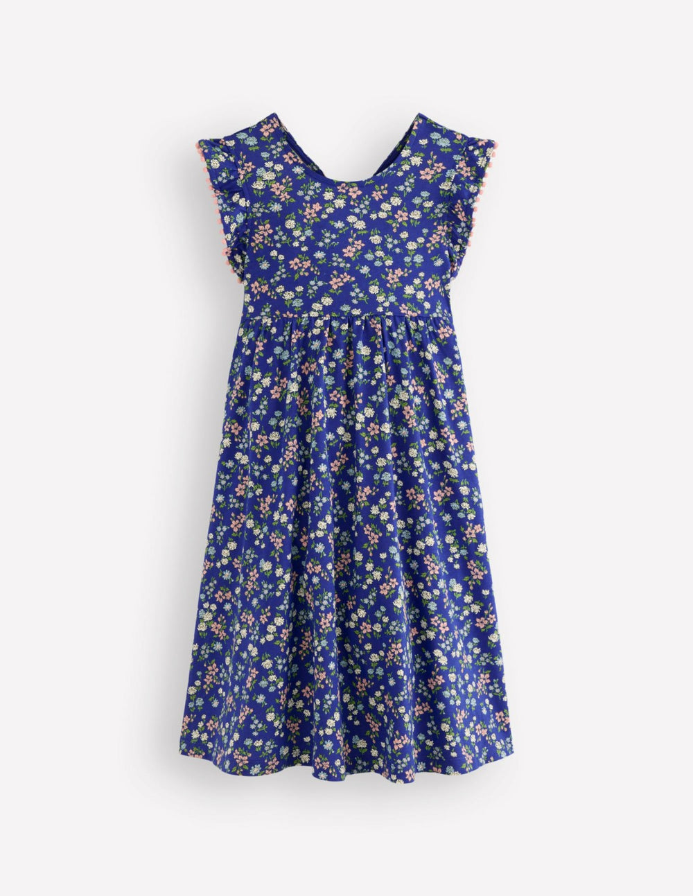 Bow Back Jersey Dress-Blue Ditsy Floral / Boden Online