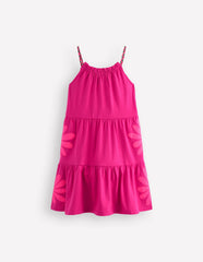 Enola Appliqué Jersey Dress-Raspberry Pink Giant Daisy / Boden Outlet