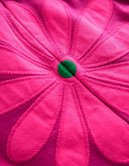 Enola Appliqué Jersey Dress-Raspberry Pink Giant Daisy / Boden Outlet