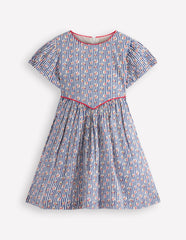 V-waist Woven Dress-Bluejay Cherry Stripe / Boden Online